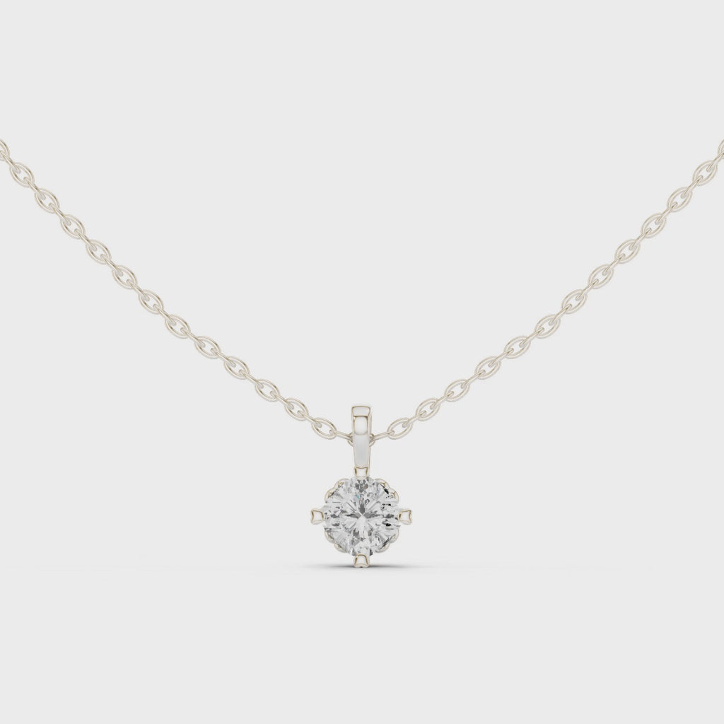 Cushion Cut Solitaire Diamond Pendant