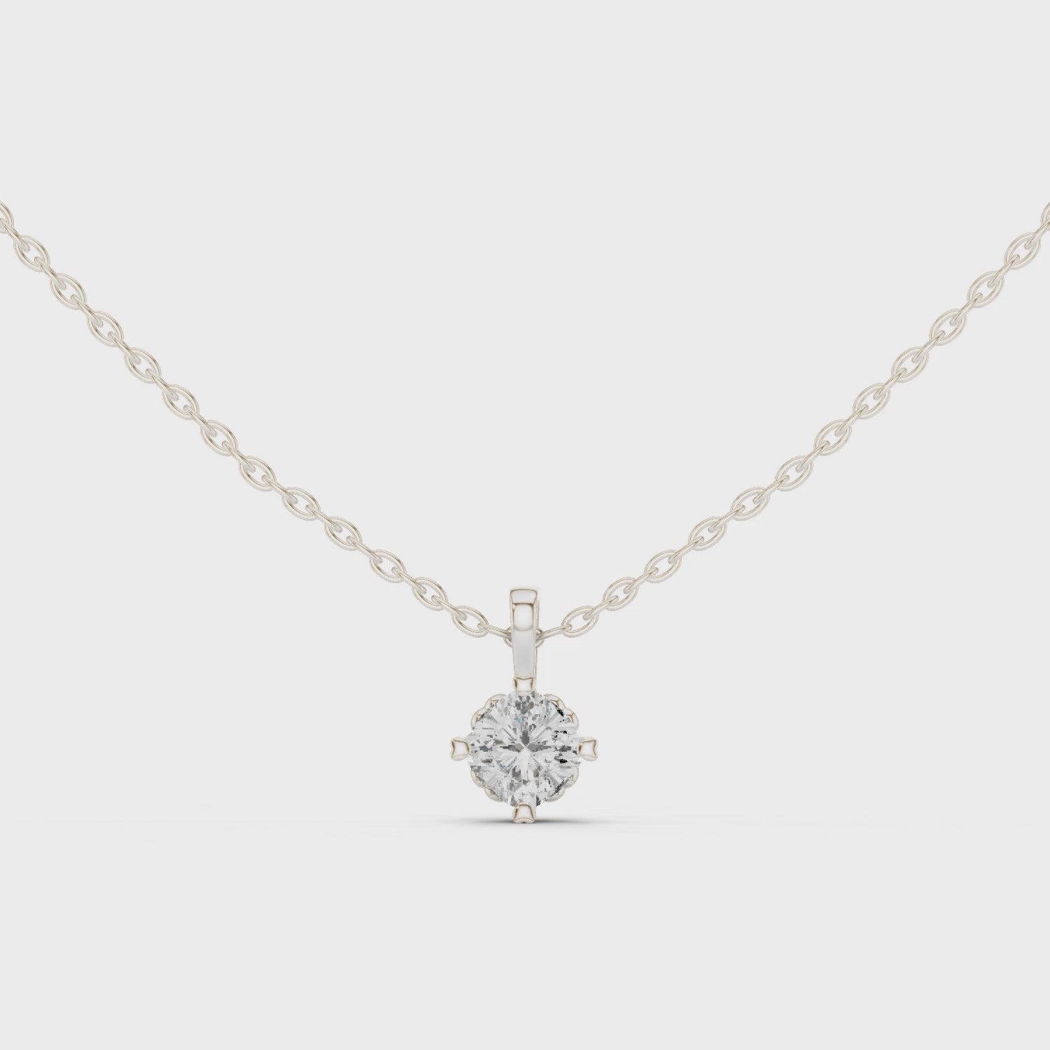 Cushion Cut Solitaire Diamond Pendant