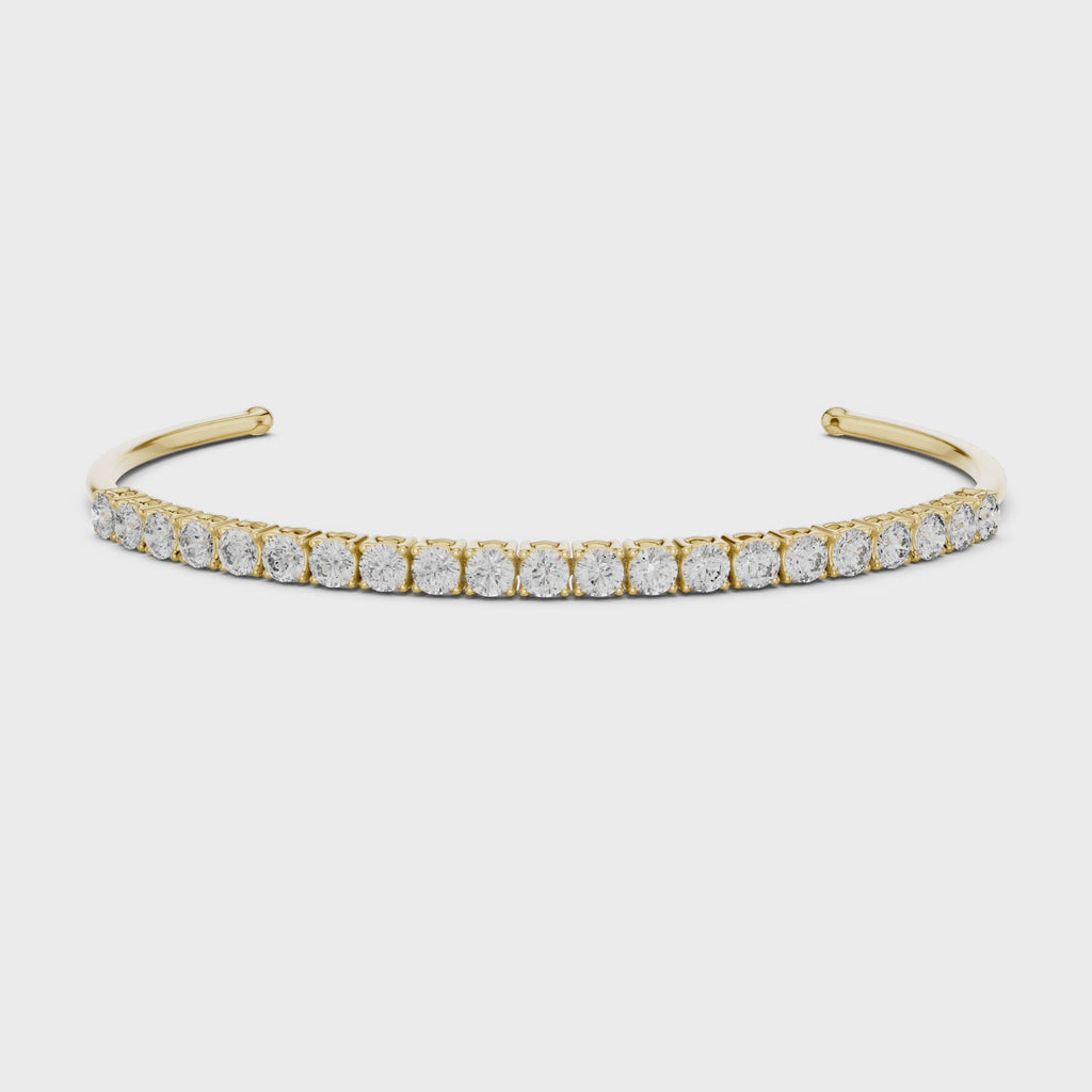 Half Tennis Open Cuff Bracelet