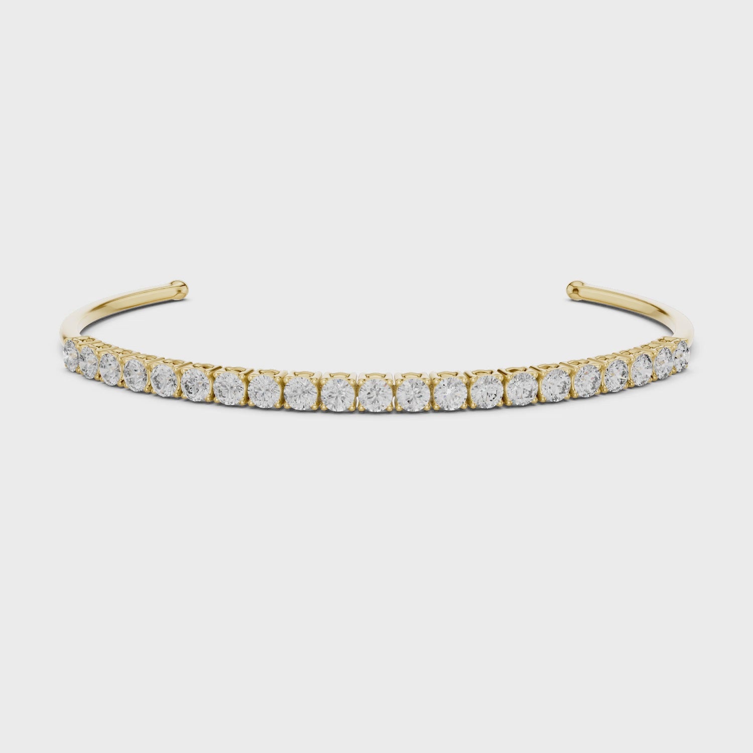 Half Tennis Open Cuff Bracelet