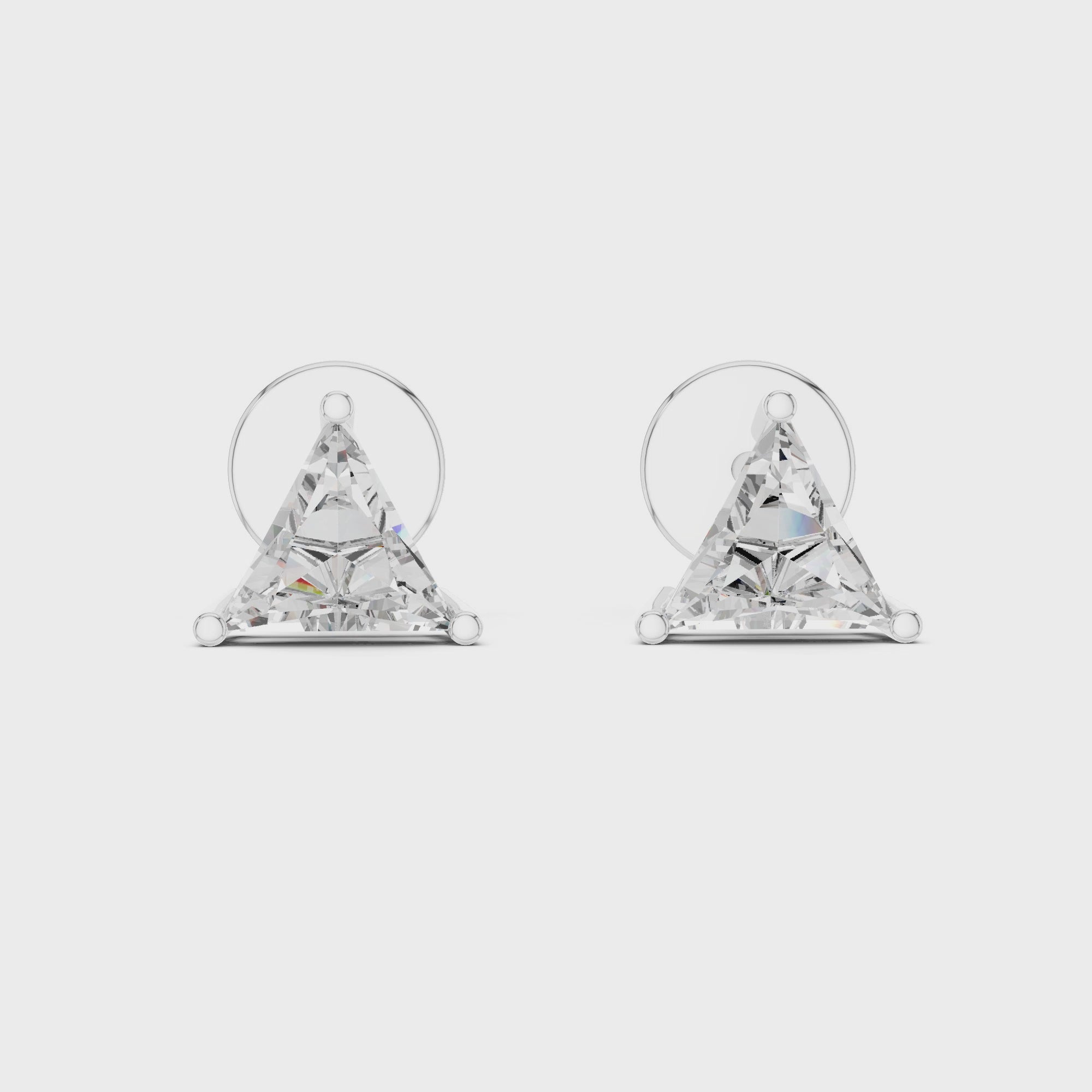 Triangle Cut Diamond Stud Earrings