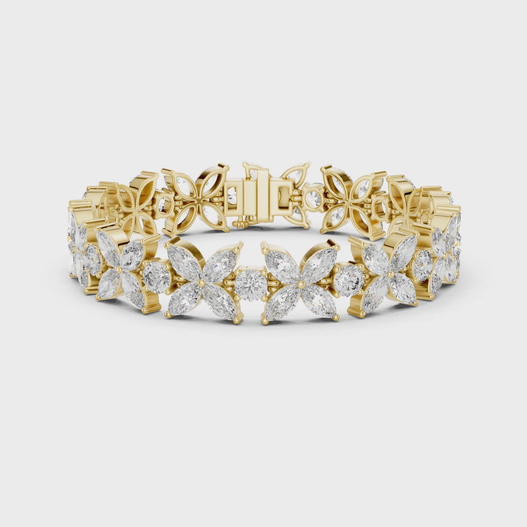 Marquise & Round Diamond Tennis Bracelet