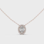 Oval Halo Diamond Pendant
