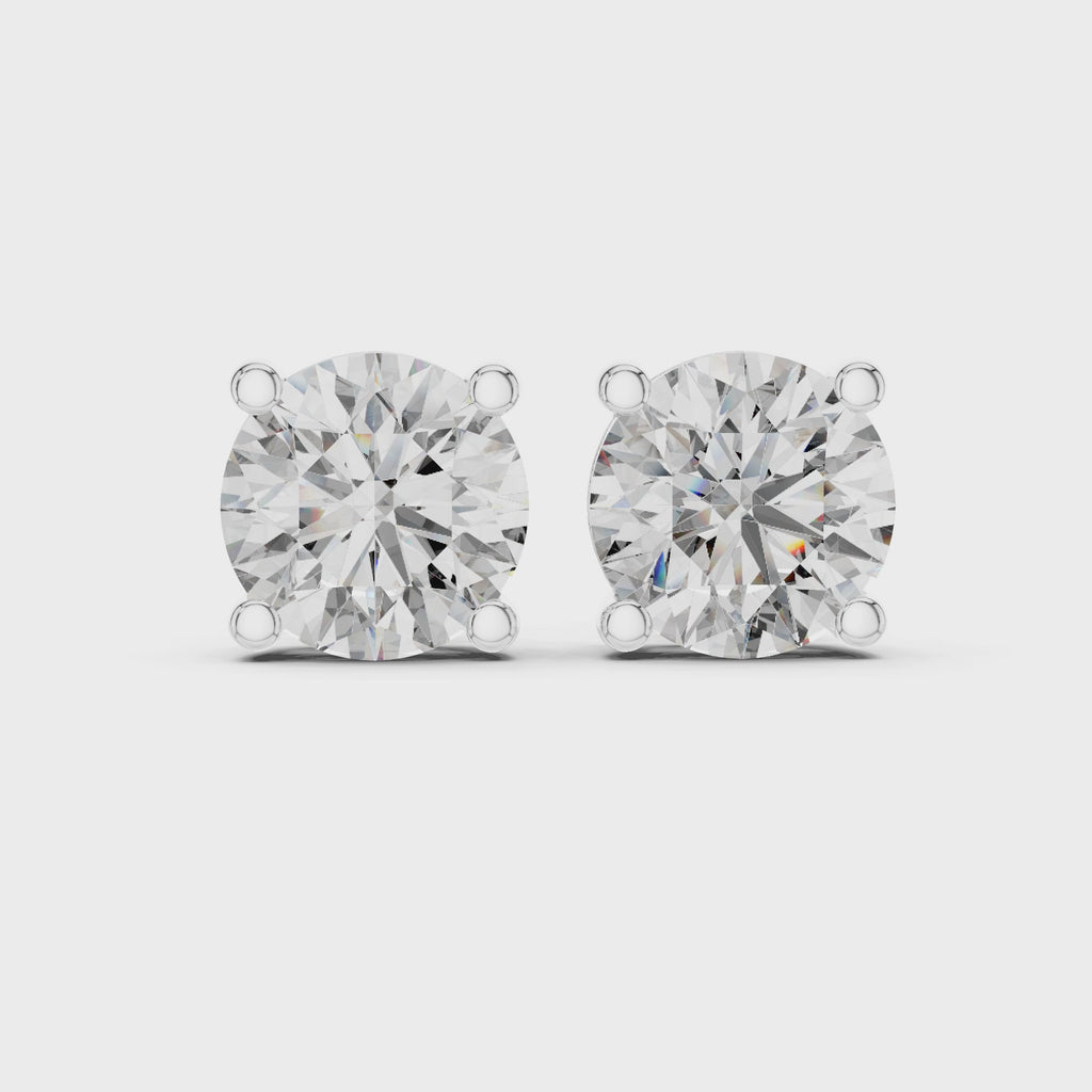 Round Diamond Stud Earrings