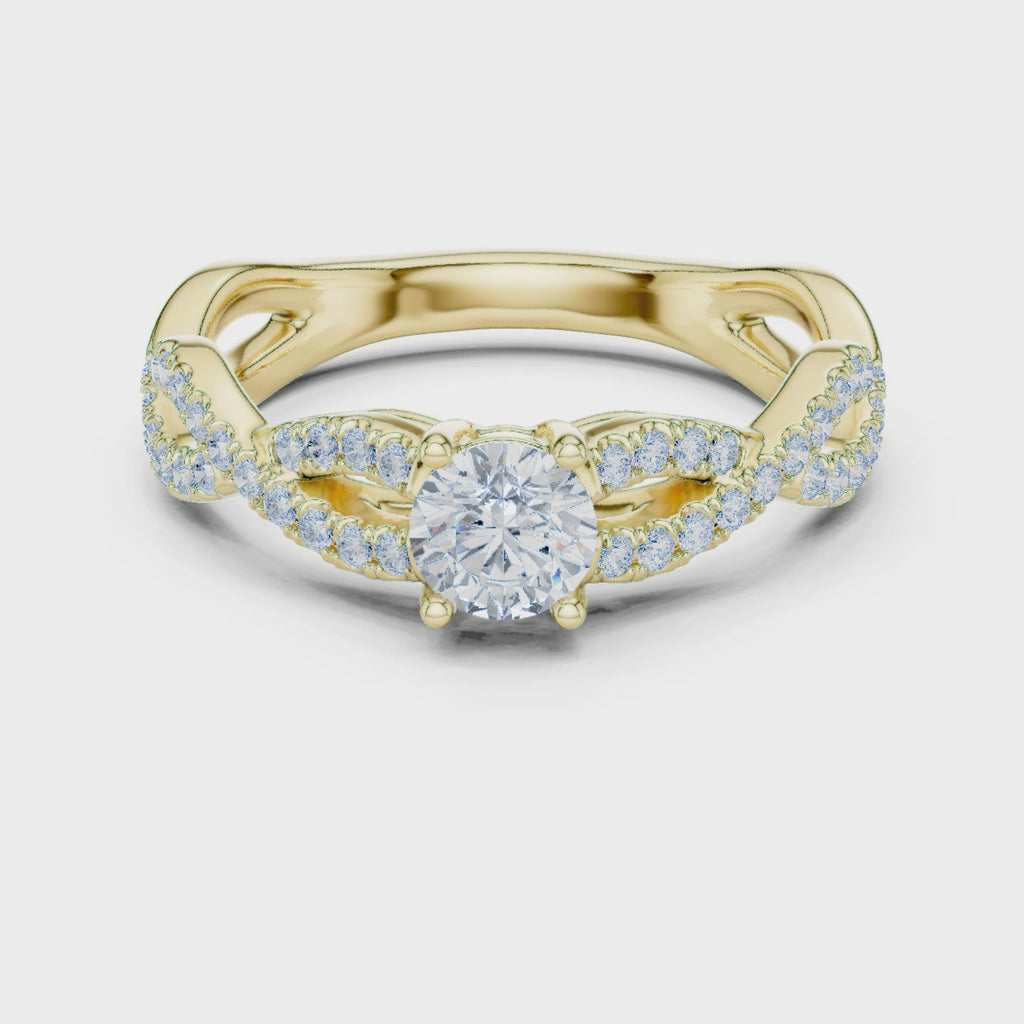 Twisted Pavé Diamond Engagement Ring