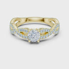Twisted Pavé Diamond Engagement Ring