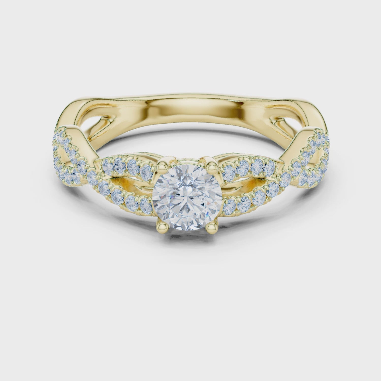 Twisted Pavé Diamond Engagement Ring