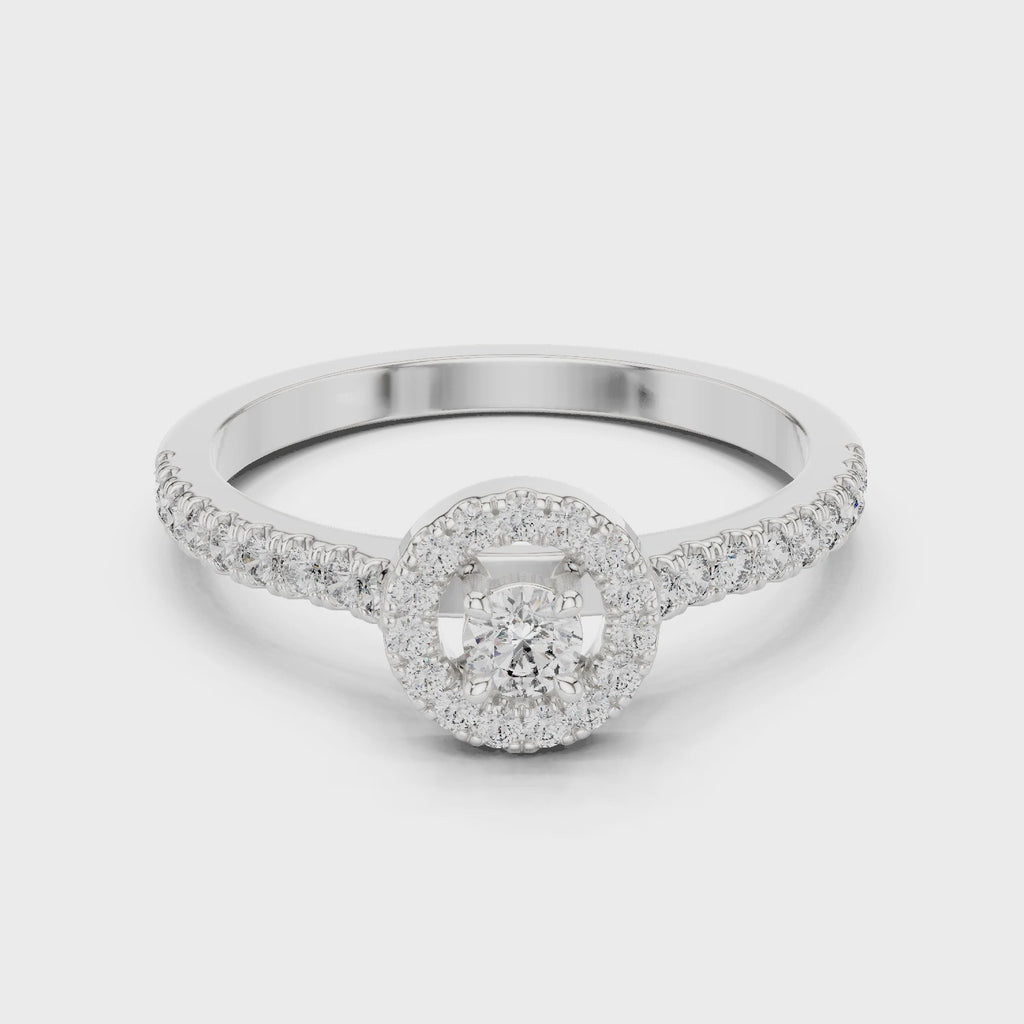 Round Halo Diamond Engagement Ring