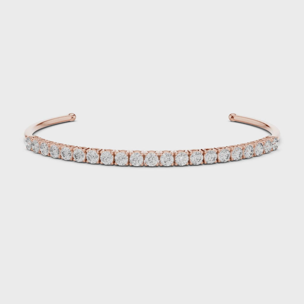Half Tennis Open Cuff Bracelet