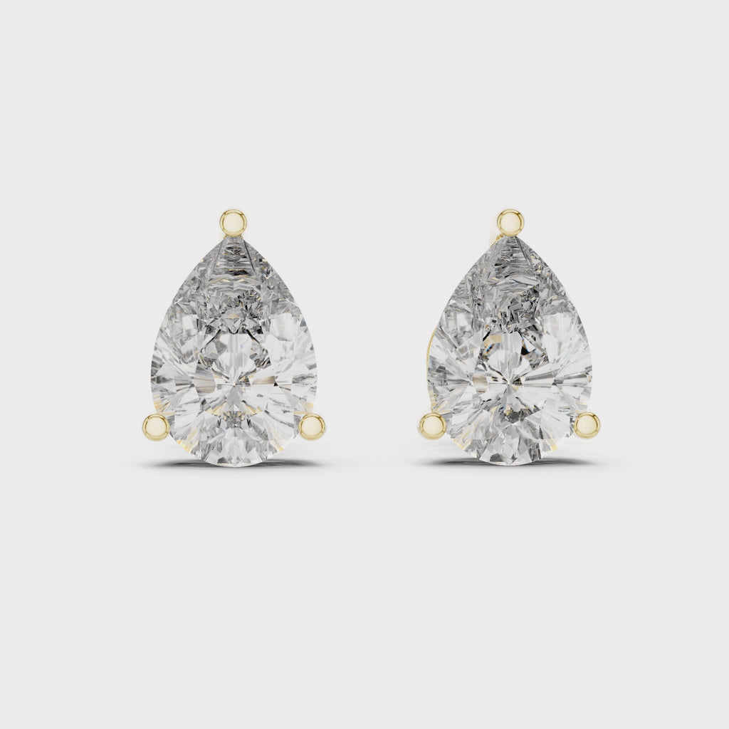 Pear Cut Diamond Stud Earrings