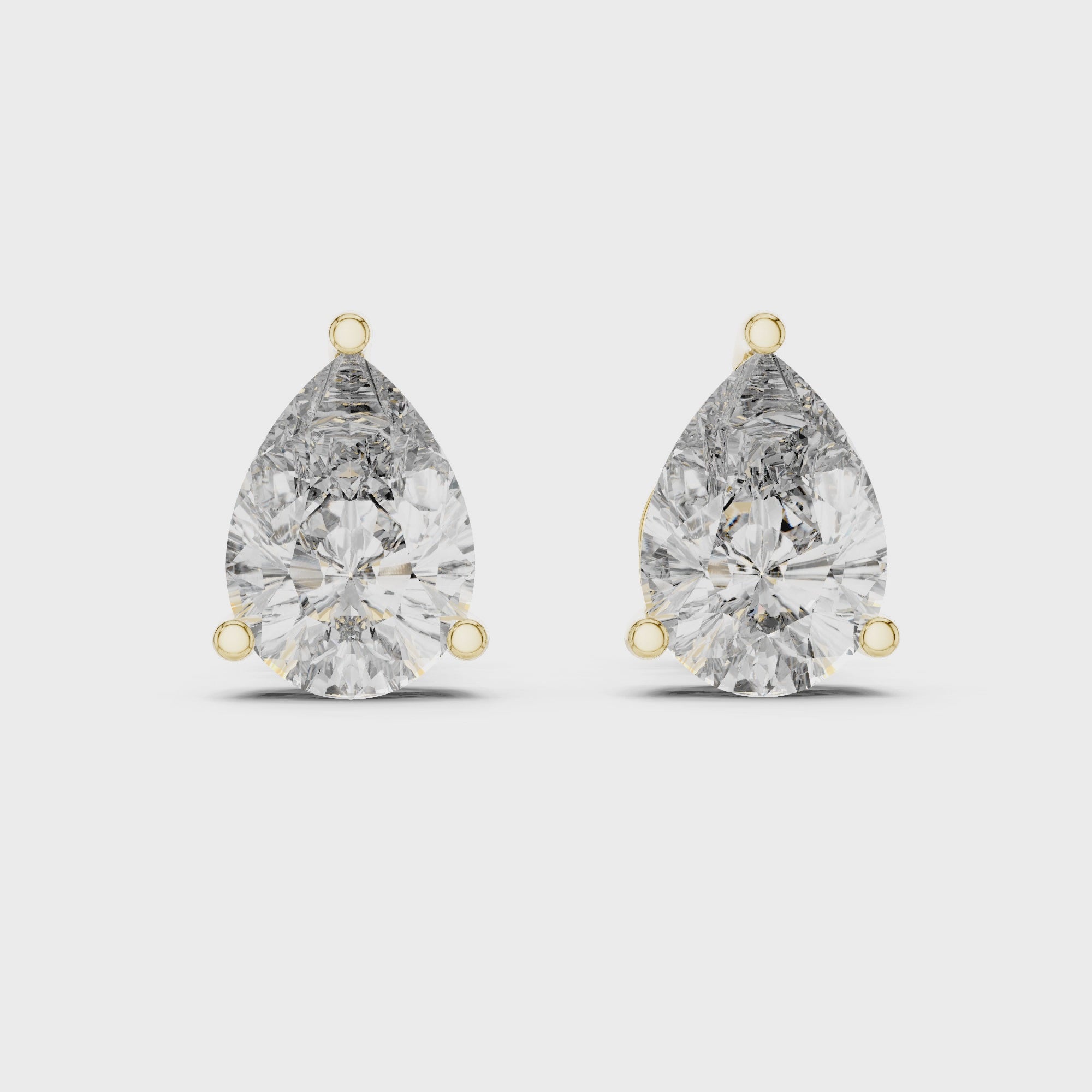 Pear Cut Diamond Stud Earrings