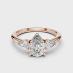 Pear Cut Three Stone Diamond Ring