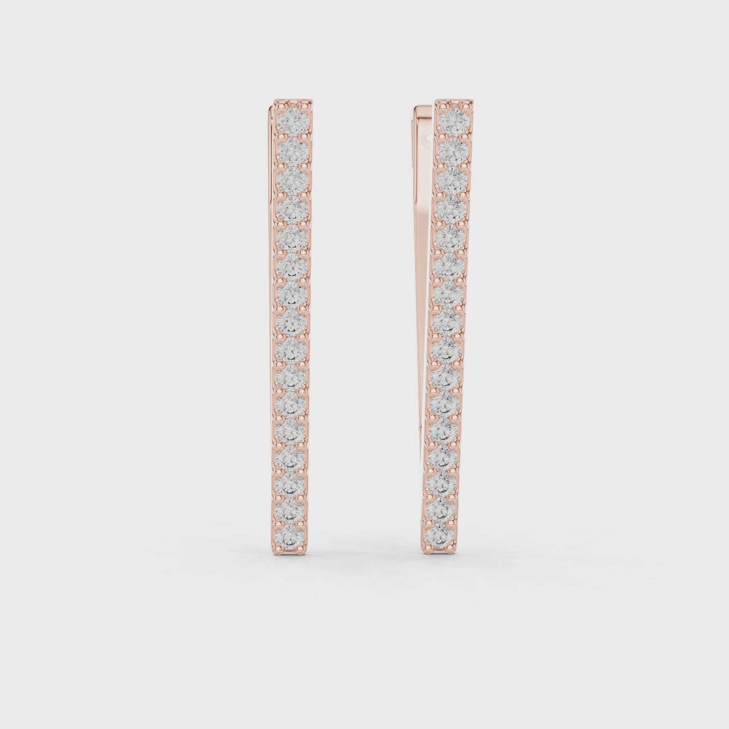 Diamond Bar Drop Earrings