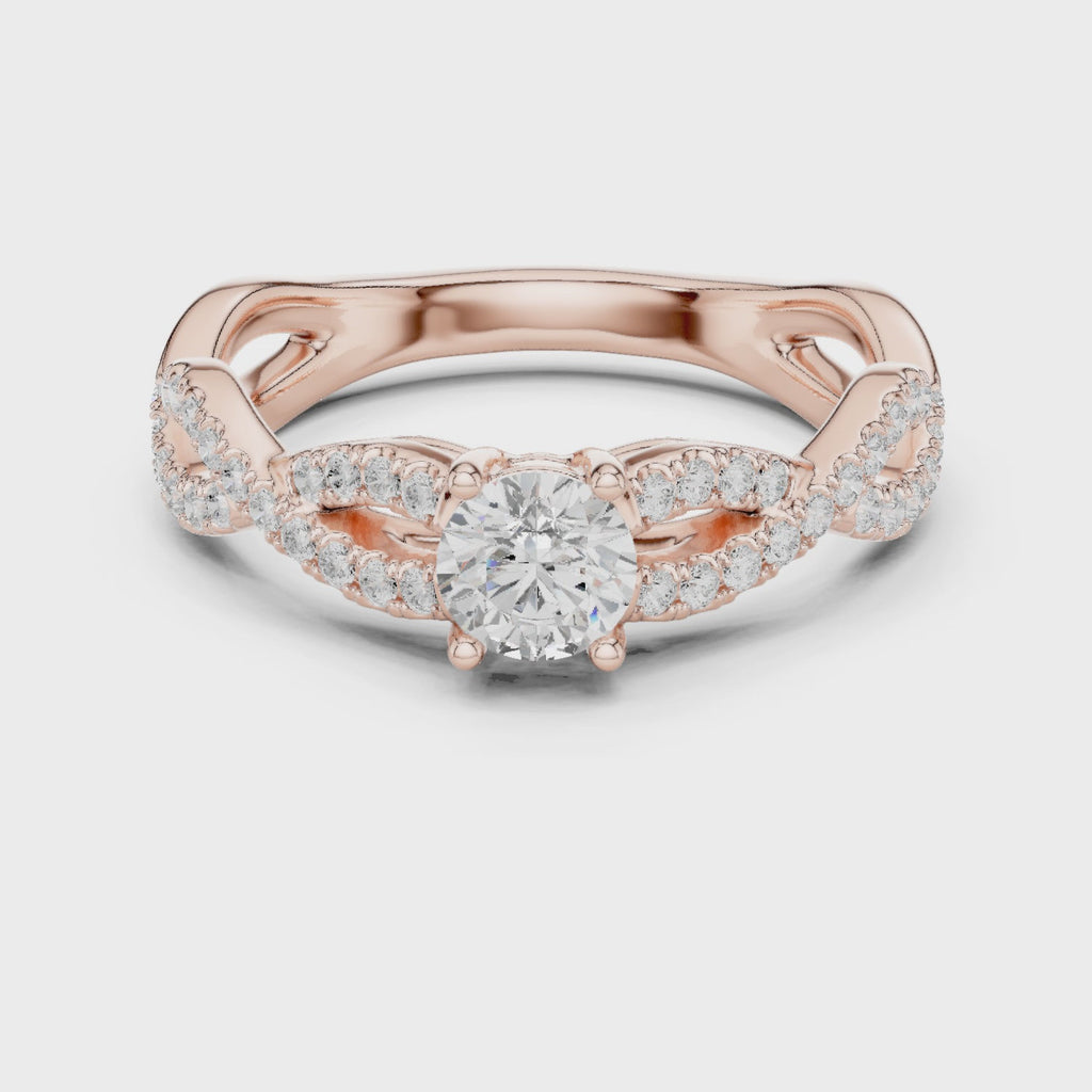 Twisted Pavé Diamond Engagement Ring