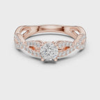 Twisted Pavé Diamond Engagement Ring