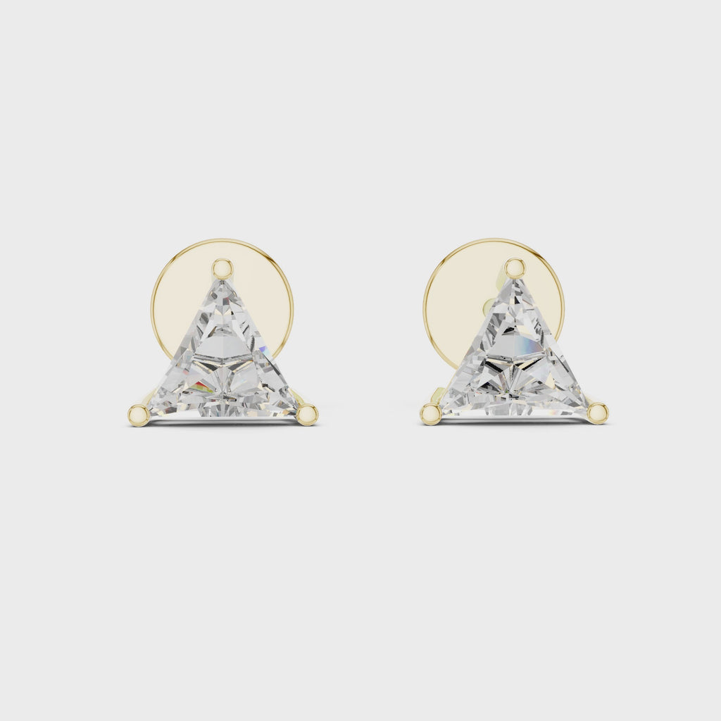 Triangle Cut Diamond Stud Earrings