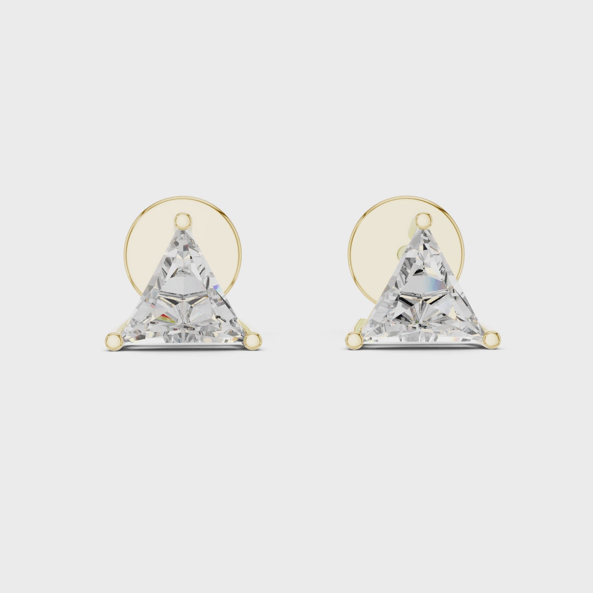 Triangle Cut Diamond Stud Earrings