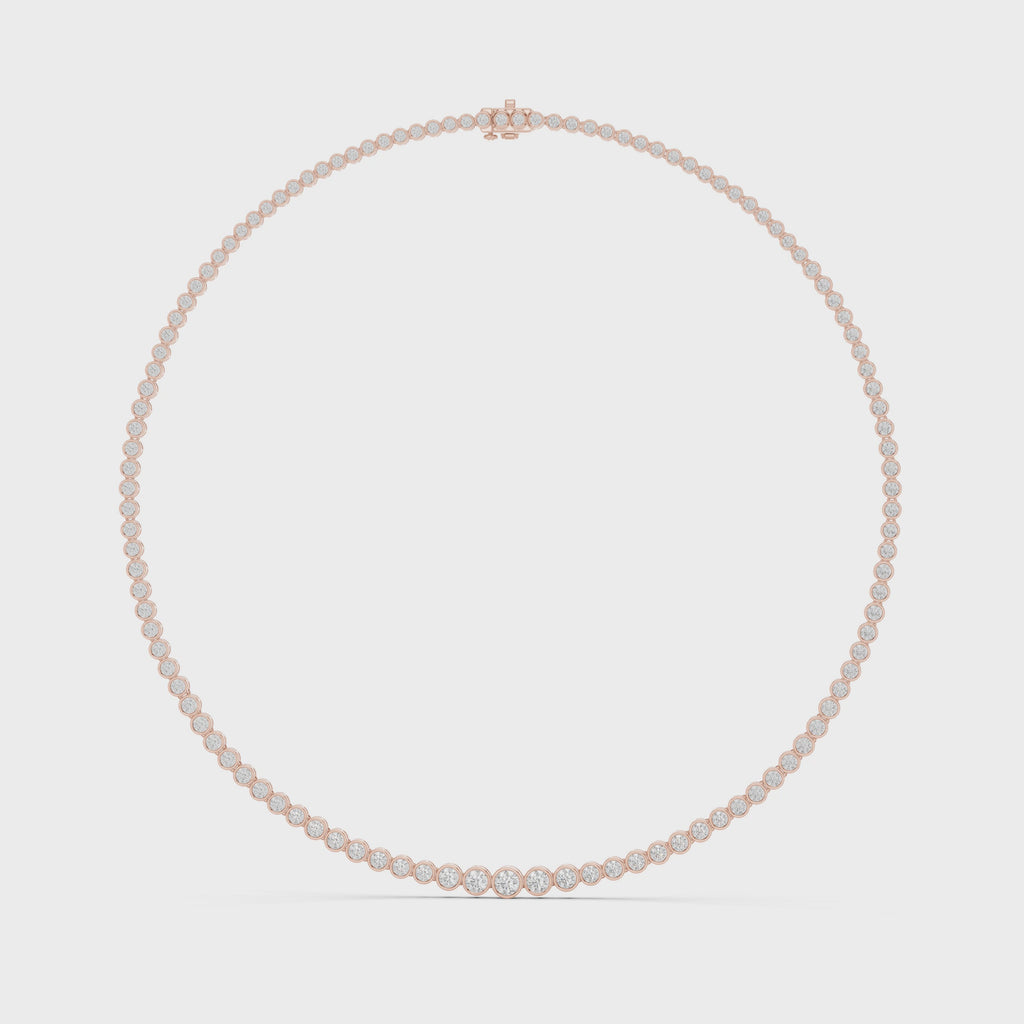 Bezel Set Diamond Tennis Necklace