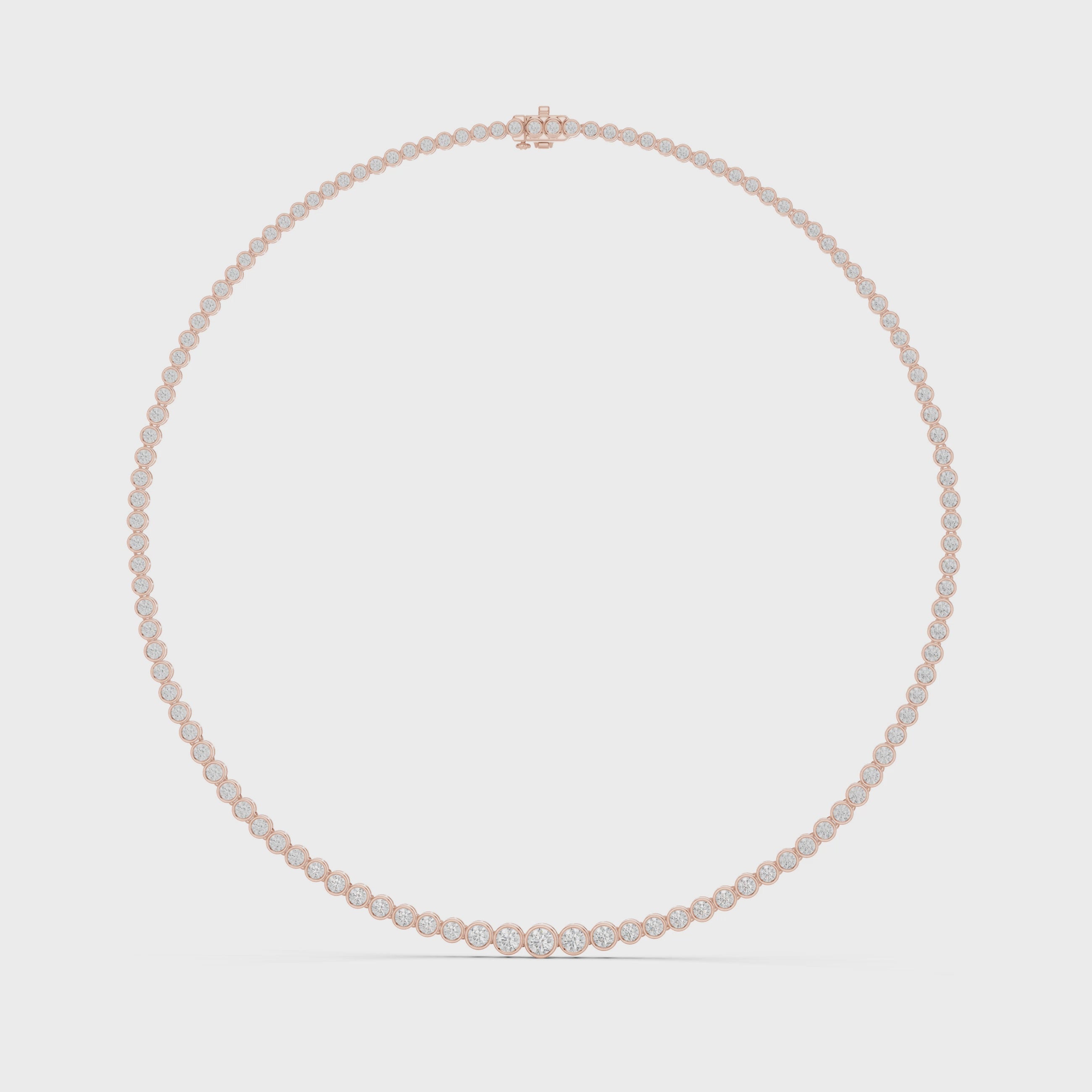 Bezel Set Diamond Tennis Necklace