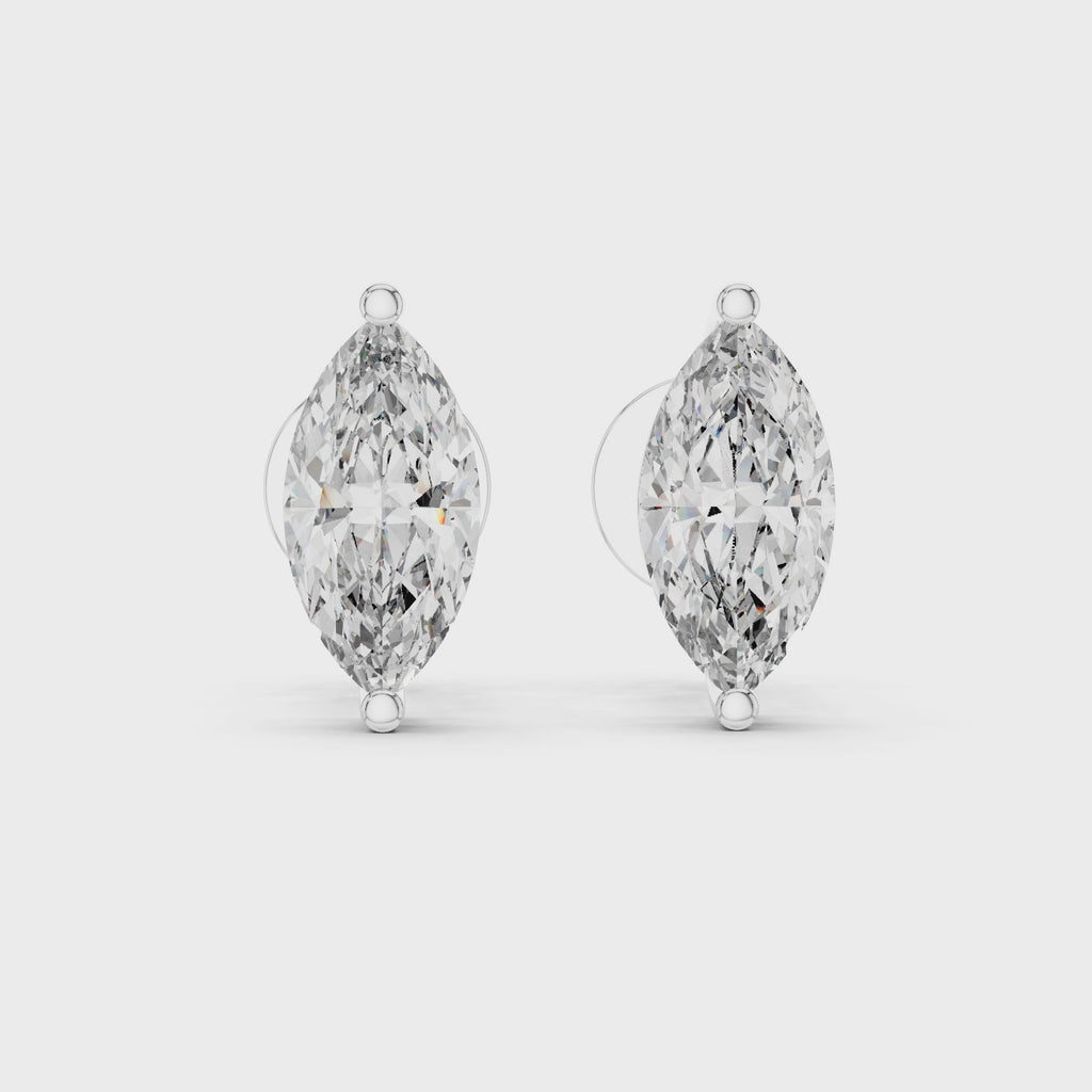 Marquise Cut Diamond Stud Earrings
