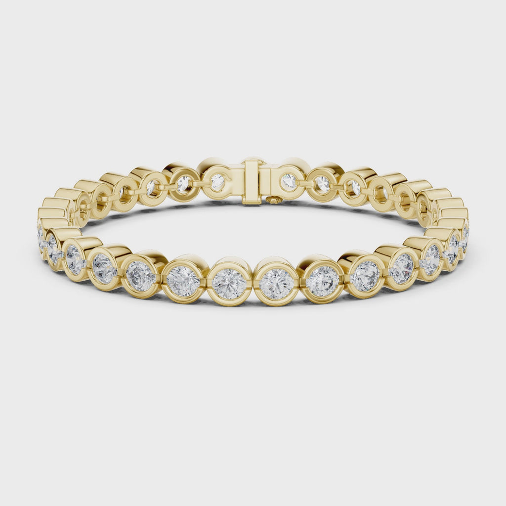 Bezel Set Round Diamond Tennis Bracelet