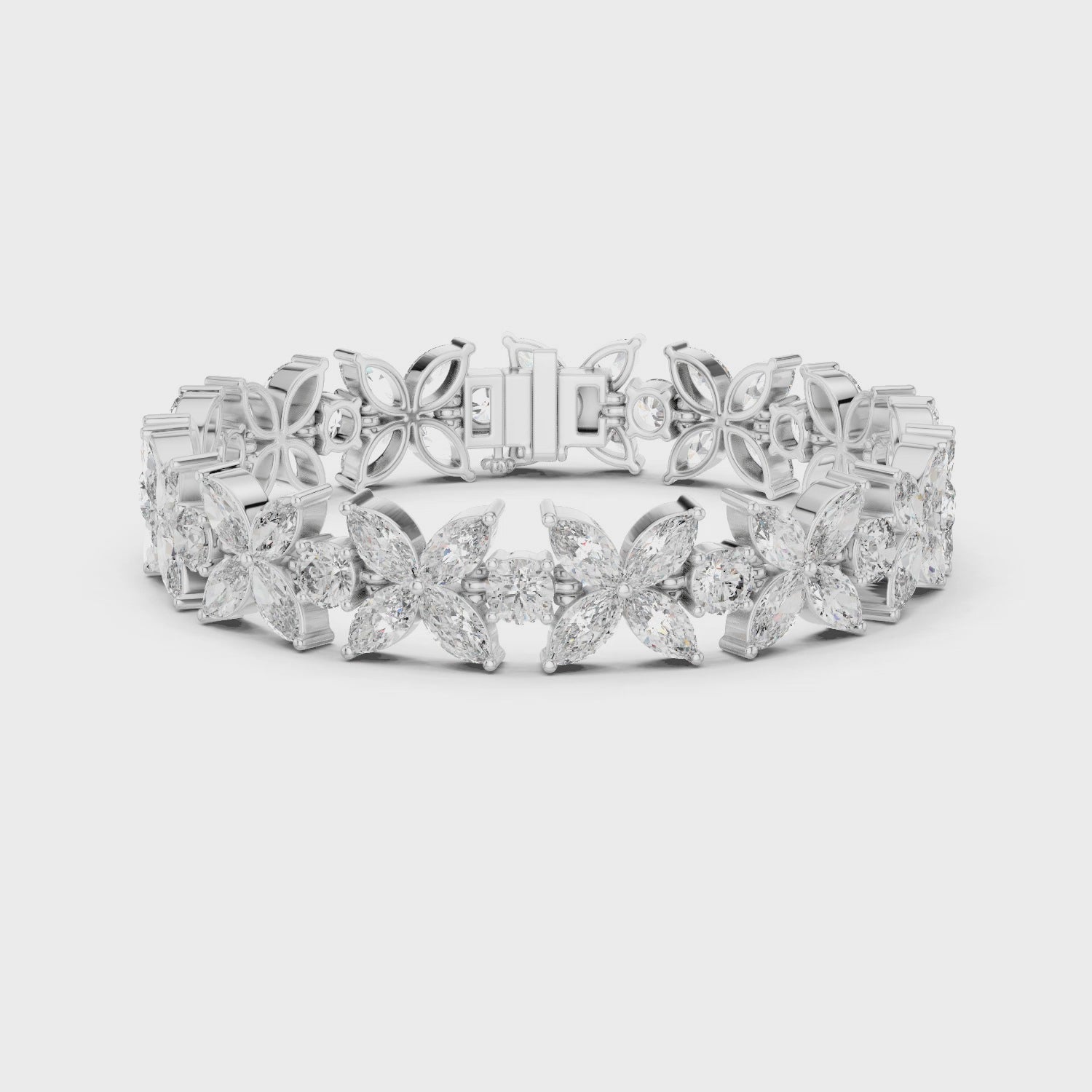 Marquise & Round Diamond Tennis Bracelet
