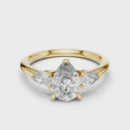 Pear Cut Three Stone Diamond Ring