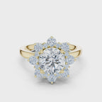 Floral Halo Diamond Ring