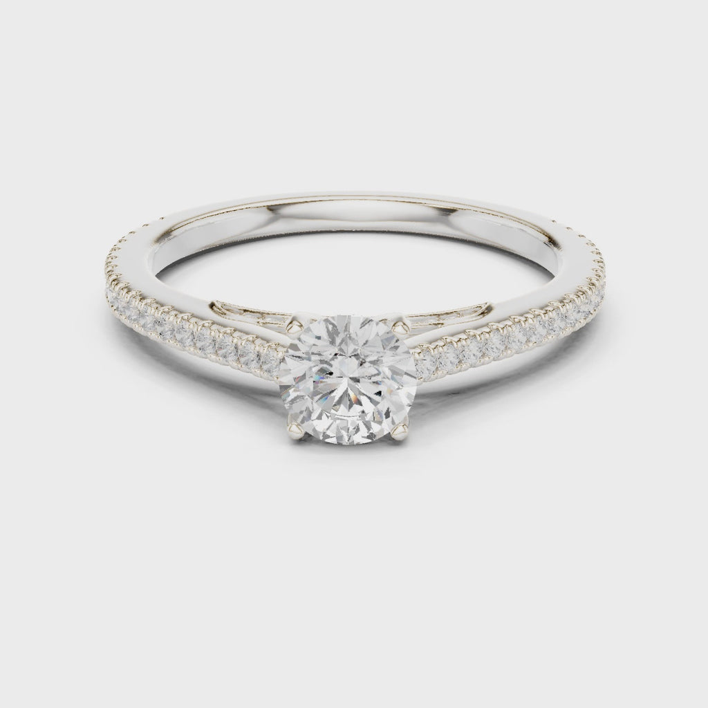 Round Diamond Pavé Engagement Ring