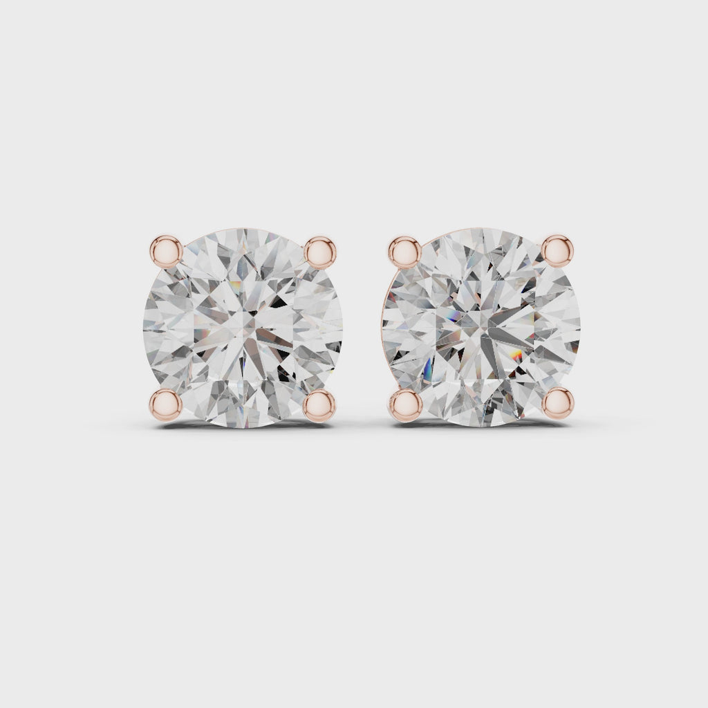 Round Diamond Stud Earrings