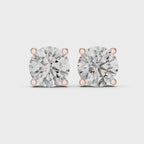Round Diamond Stud Earrings