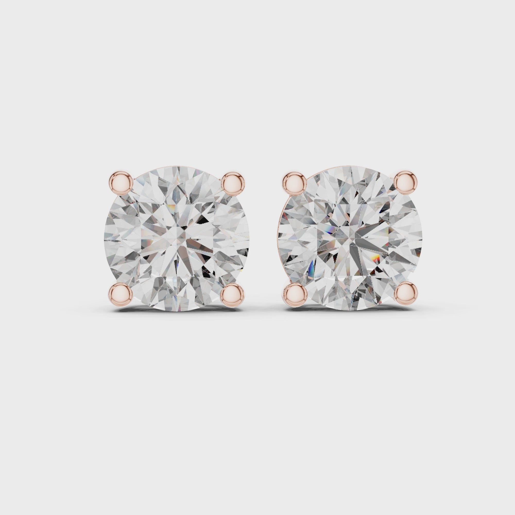 Round Diamond Stud Earrings