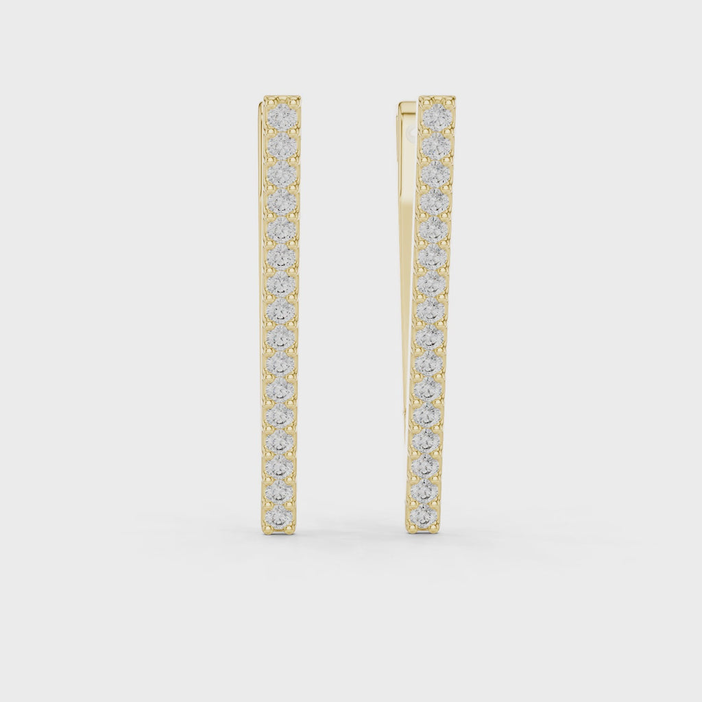 Diamond Bar Drop Earrings