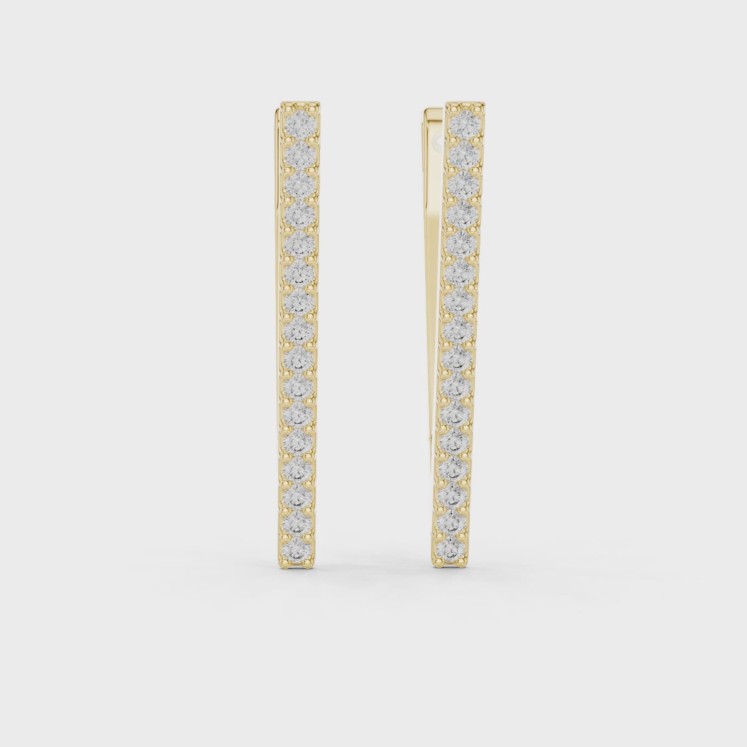 Diamond Bar Drop Earrings