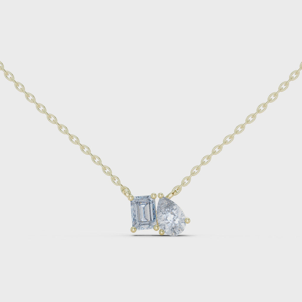 Toi et Moi Emerald & Pear Pendant Necklace