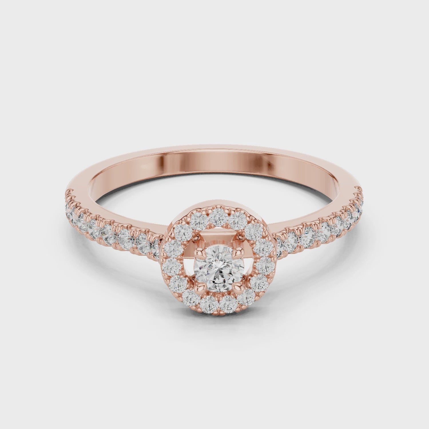 Round Halo Diamond Engagement Ring