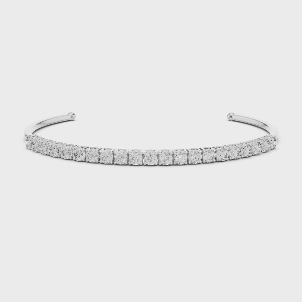Half Tennis Open Cuff Bracelet