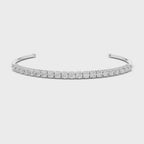 Half Tennis Open Cuff Bracelet