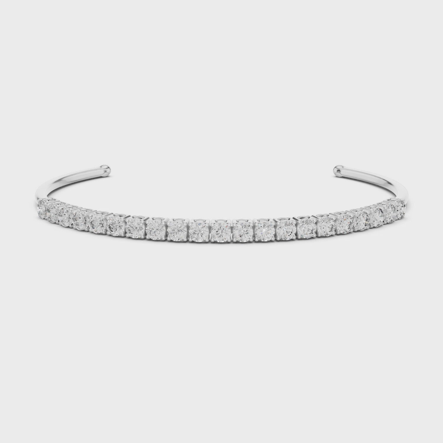 Half Tennis Open Cuff Bracelet