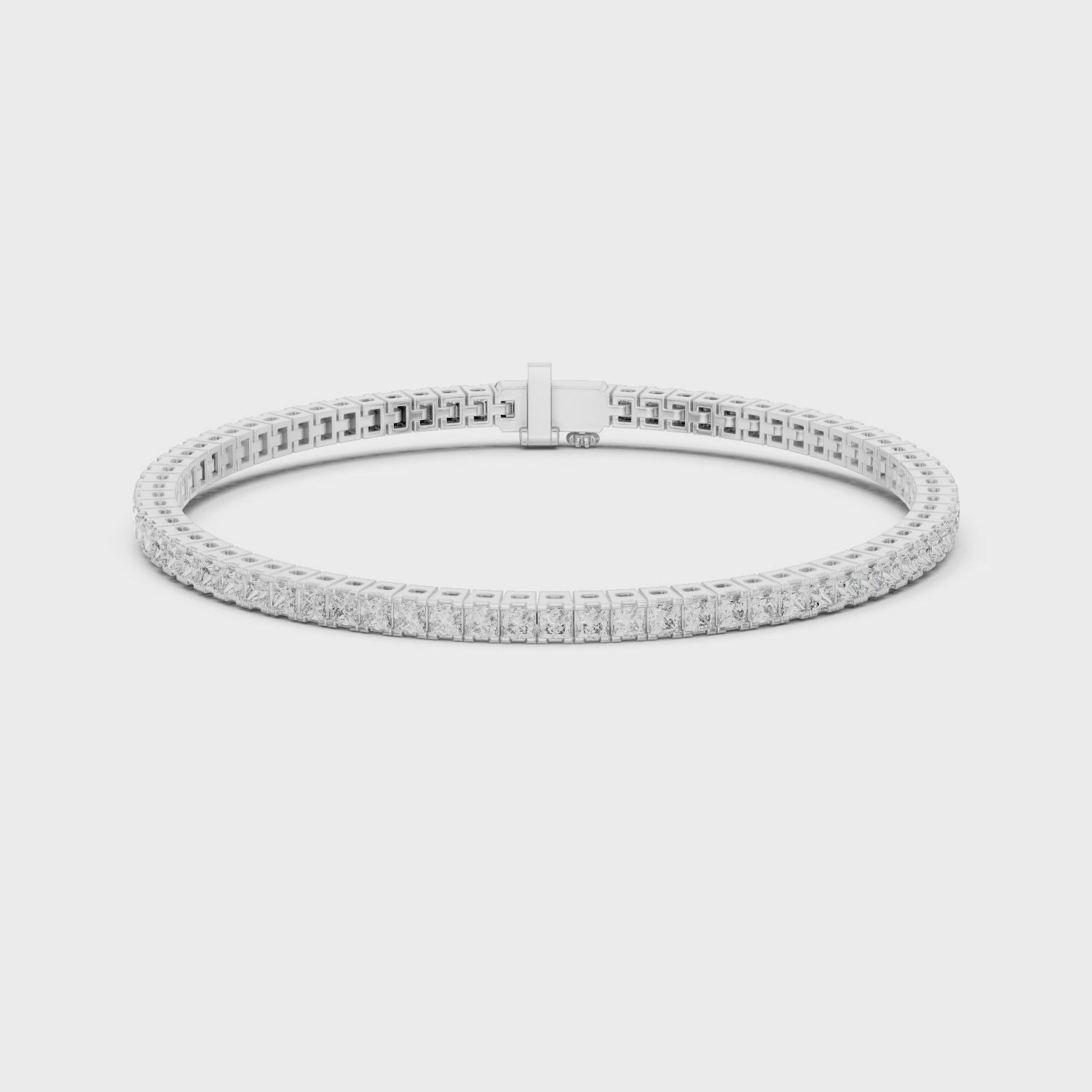 Princess Cut Diamond Tennis Bracelet