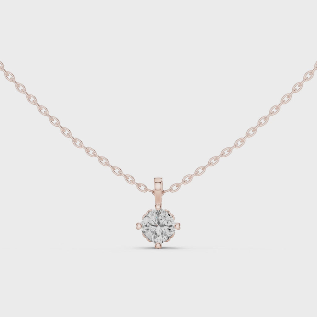 Cushion Cut Solitaire Diamond Pendant