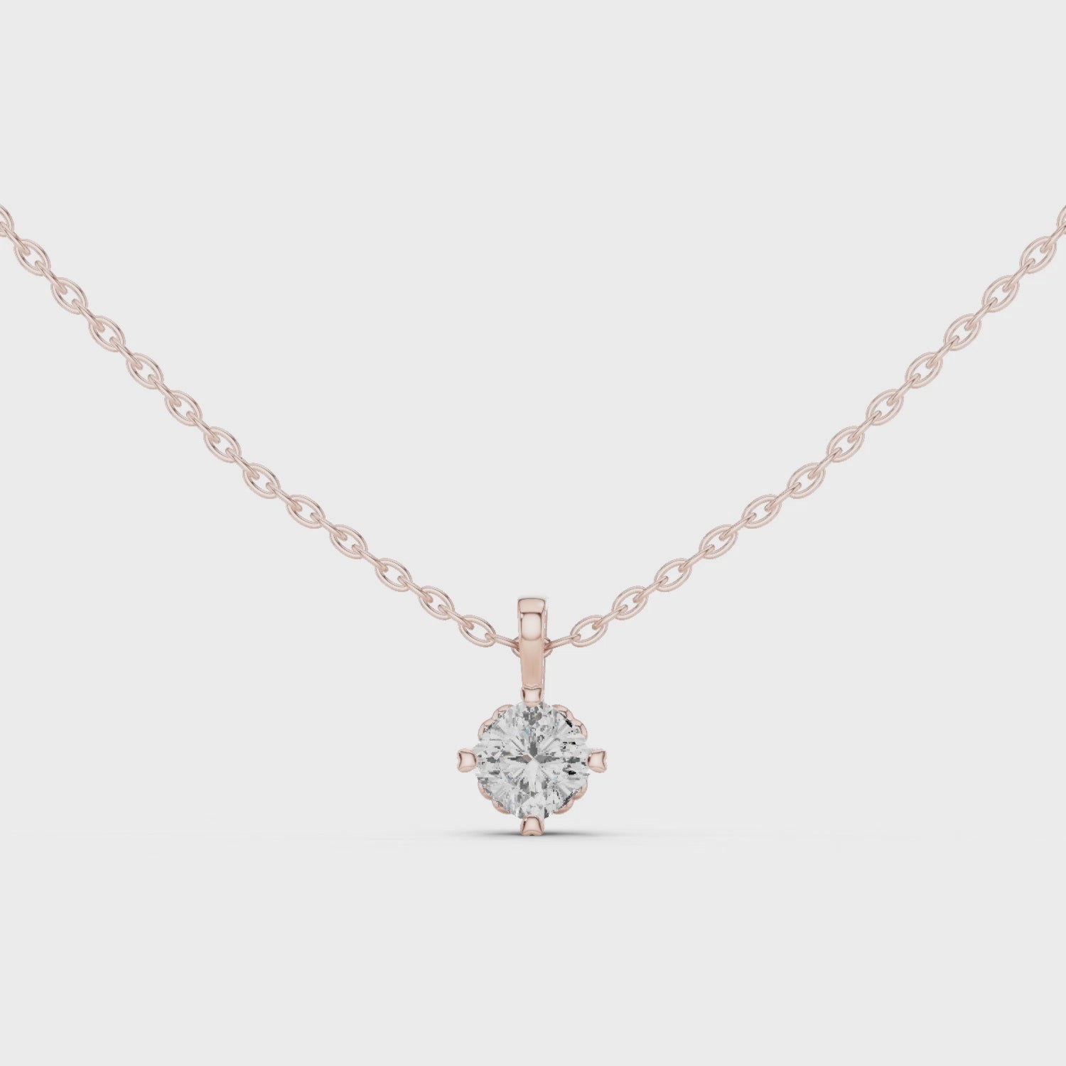 Cushion Cut Solitaire Diamond Pendant