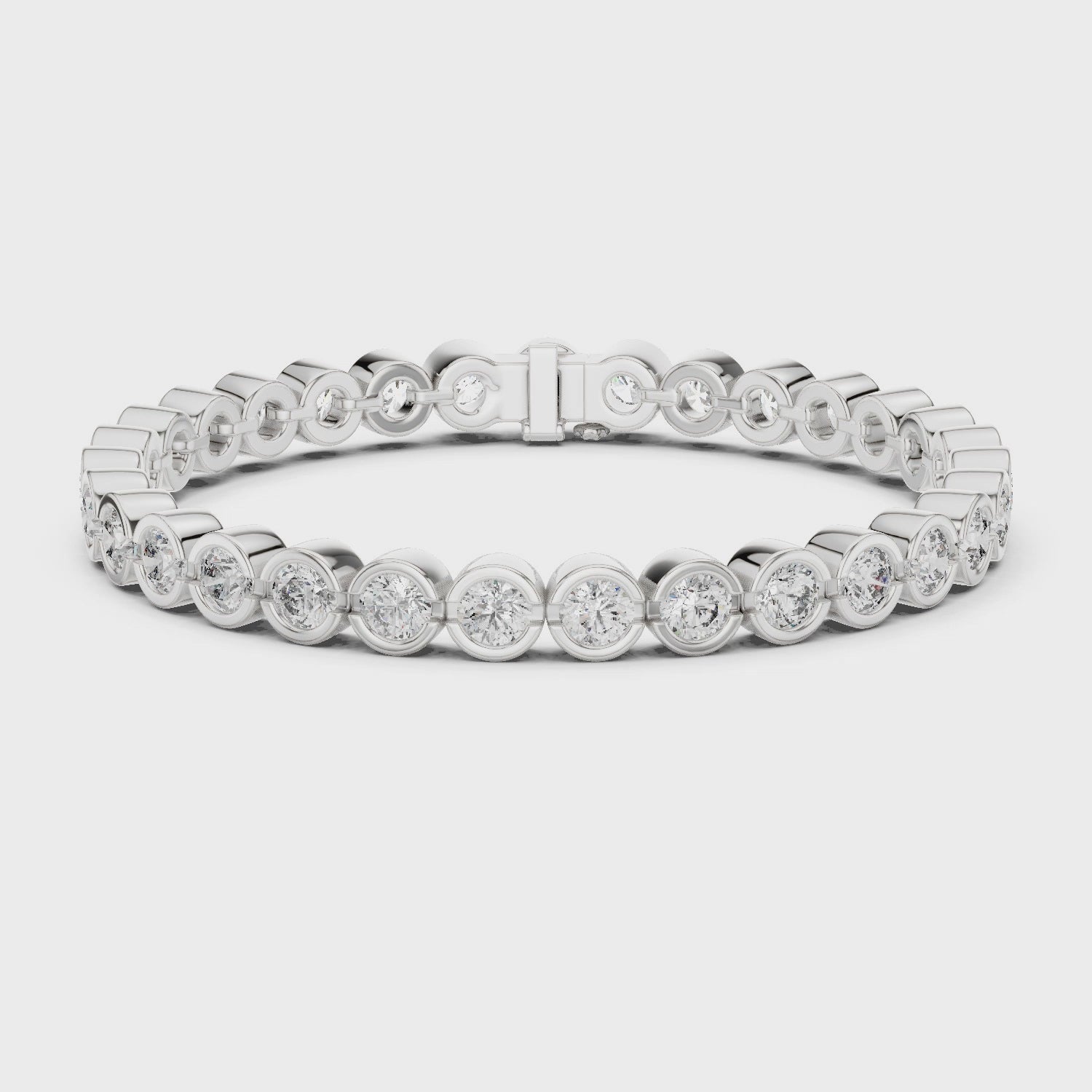 Bezel Set Round Diamond Tennis Bracelet