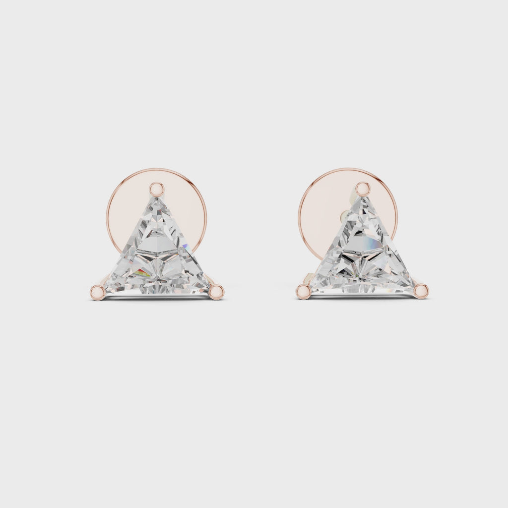 Triangle Cut Diamond Stud Earrings