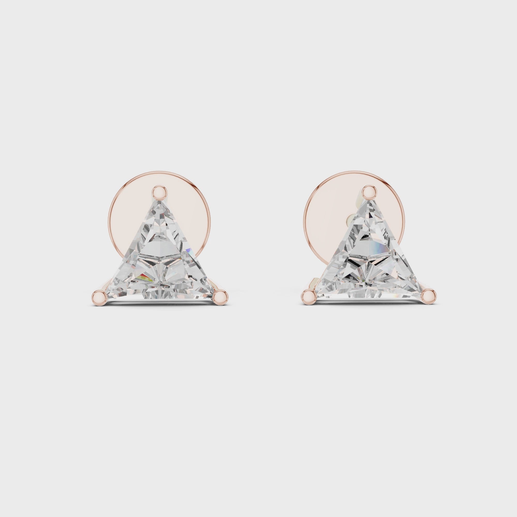 Triangle Cut Diamond Stud Earrings