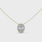 Oval Halo Diamond Pendant