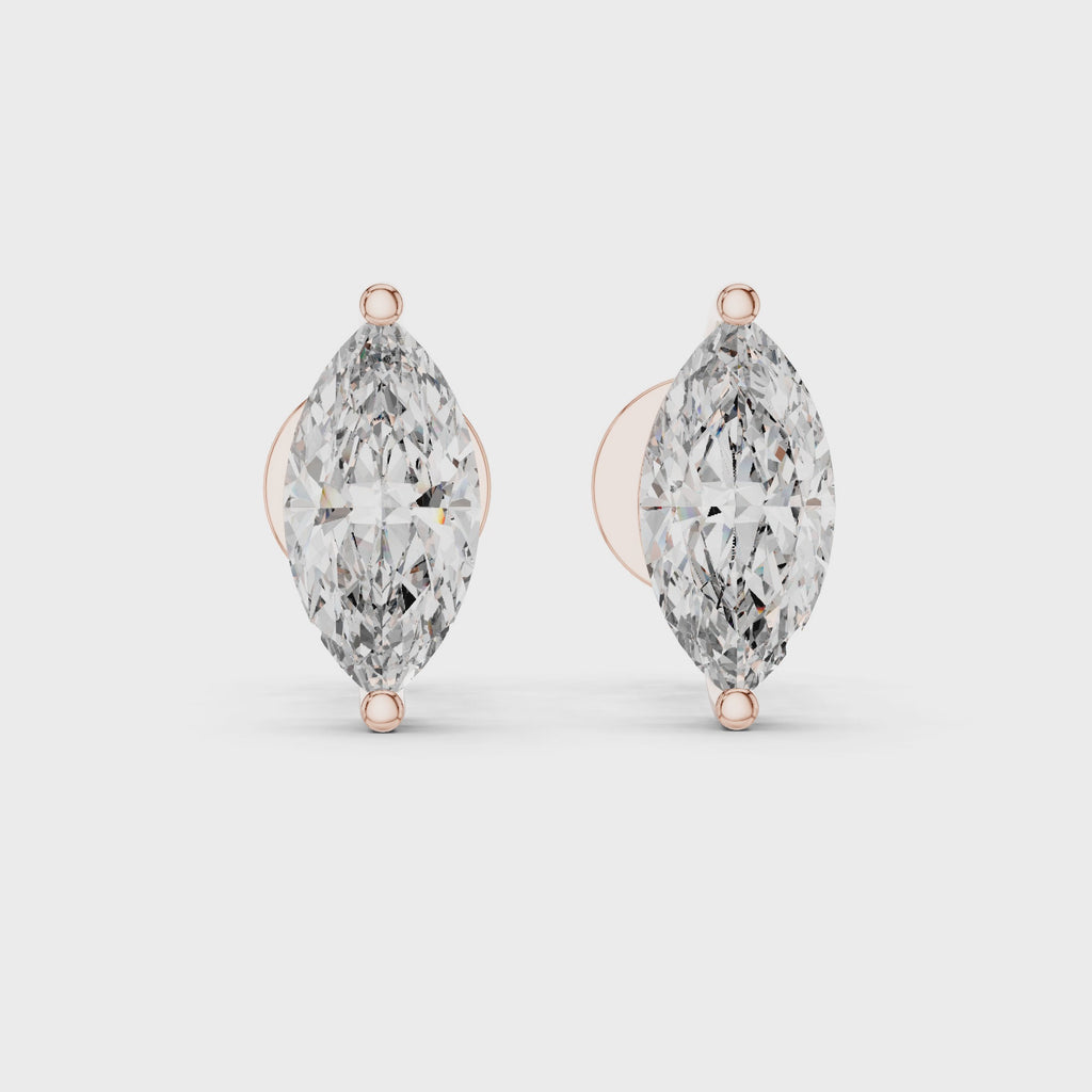 Marquise Cut Diamond Stud Earrings
