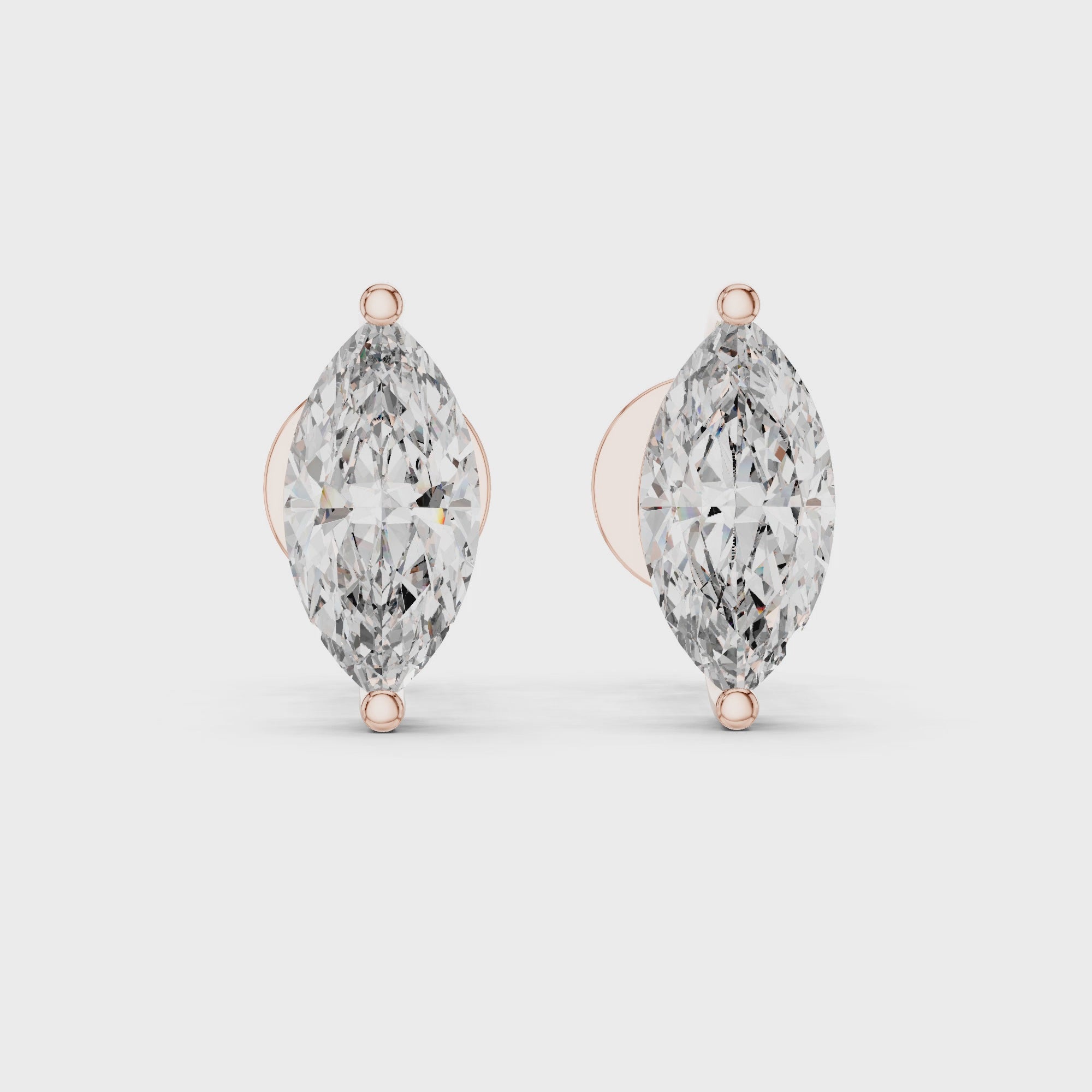 Marquise Cut Diamond Stud Earrings