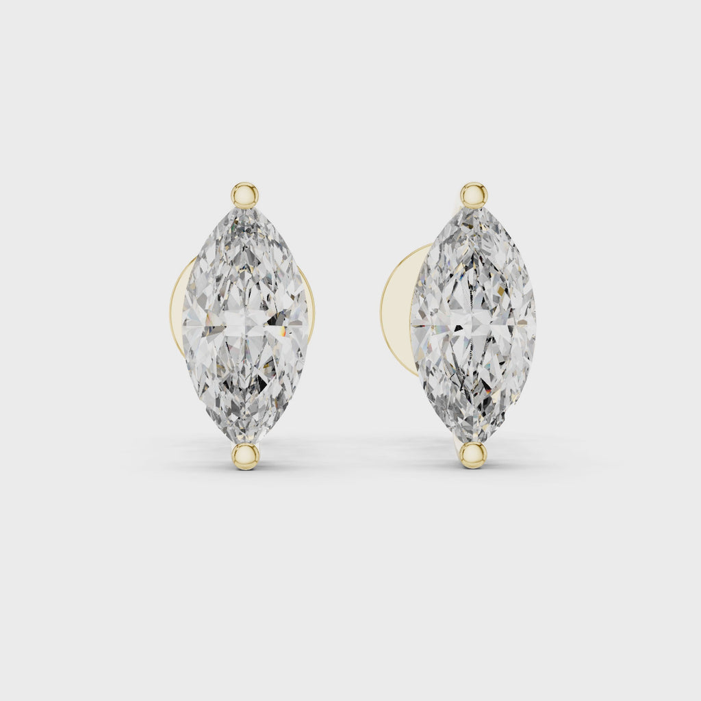 Marquise Cut Diamond Stud Earrings
