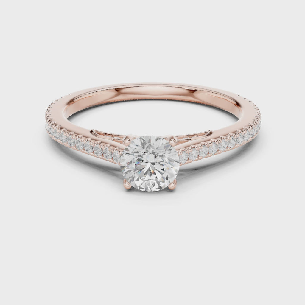Round Diamond Pavé Engagement Ring